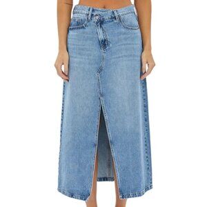 Hidden Midi Front Slit Peyton Denim Jean Skirt Size Small